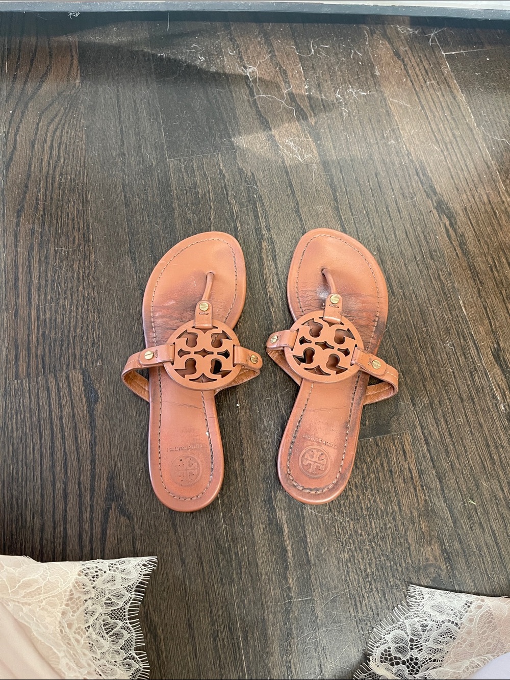 Tory Burch leather flip flops